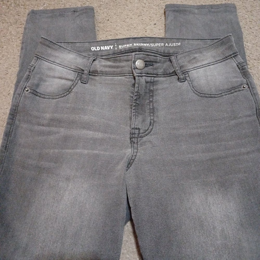 Old Navy Mid-Rise Super Skinny Grey Gray Jeggings Jeans Pants Women's size 2